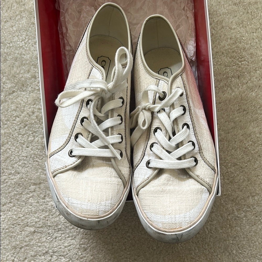 Women's Cream Canvas Sneakers